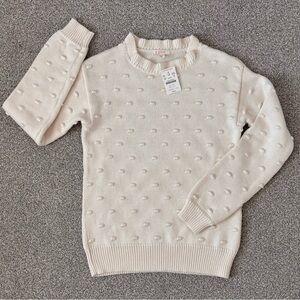 J.Crew JCREW Crewcuts Girls Ruffleneck Bobble Sweater